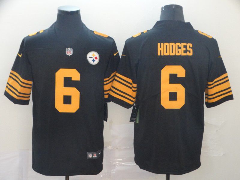 Men Pittsburgh Steelers #6 Hodges Black Nike Color Rush Limited NFL Jerseys->youth nfl jersey->Youth Jersey